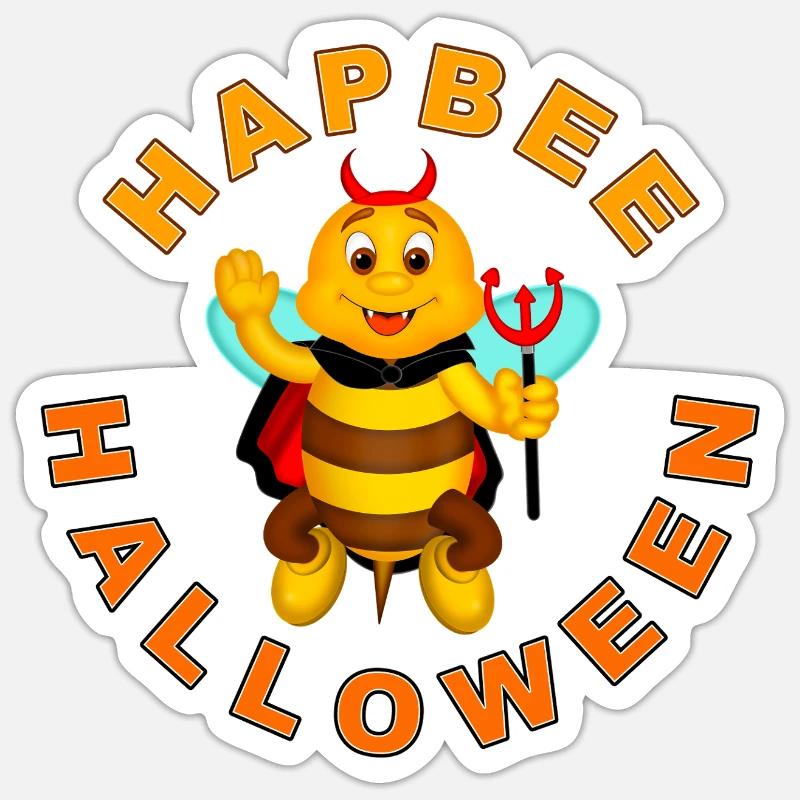 HAPBEE Halloween mit Text 2 - Sticker Größe S (10 x 10 cm) - Mattweiß