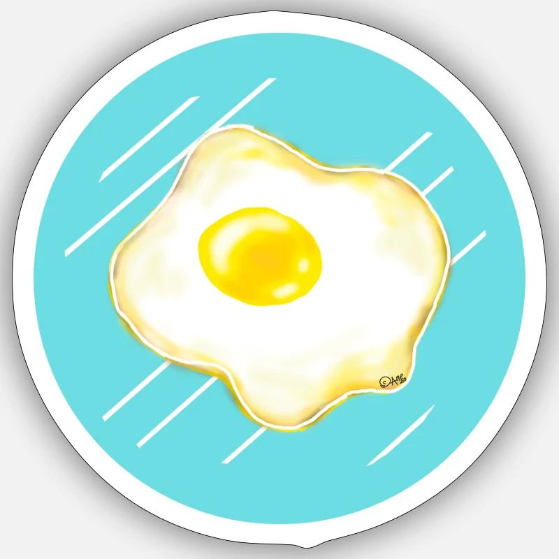fried egg - Sticker size S (10 x 10 cm) - white matte