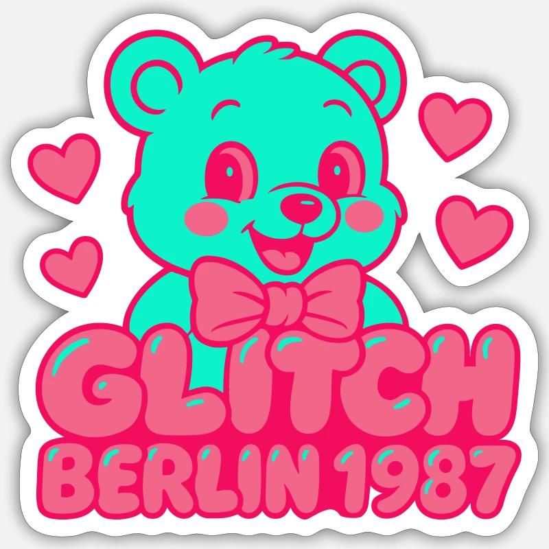 Glitch Berlin Supermignon - Sticker taille S (10 x 10 cm) - blanc mat