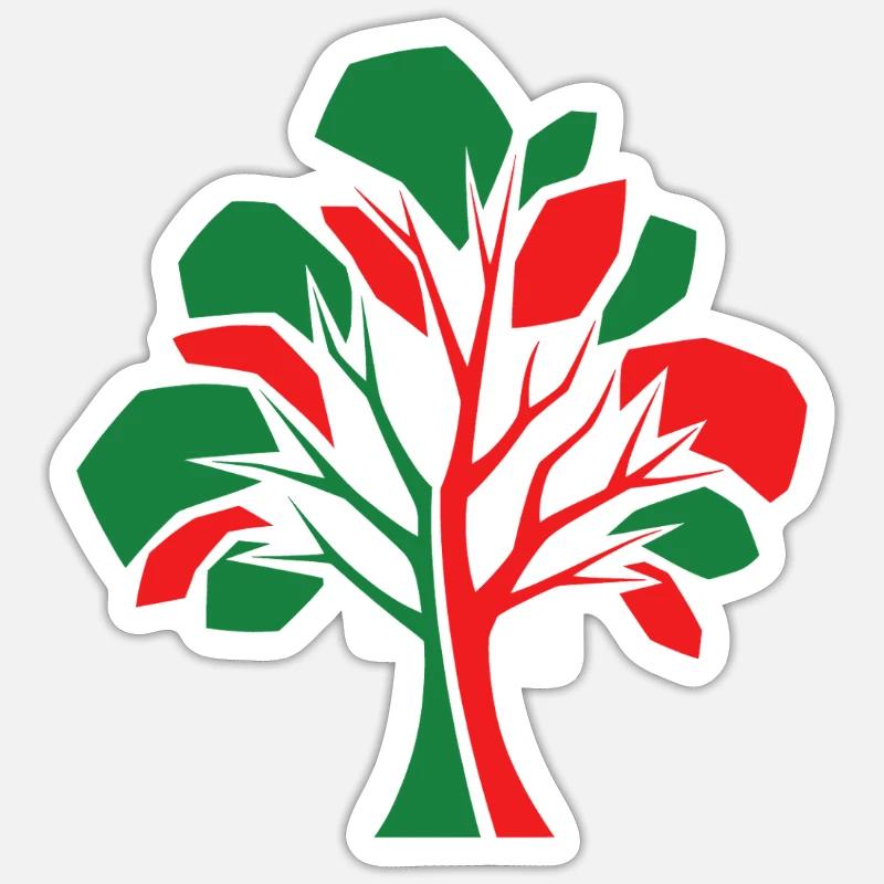 Abstract Tree – Autumn Connection - Sticker size S (10 x 10 cm) - white matte