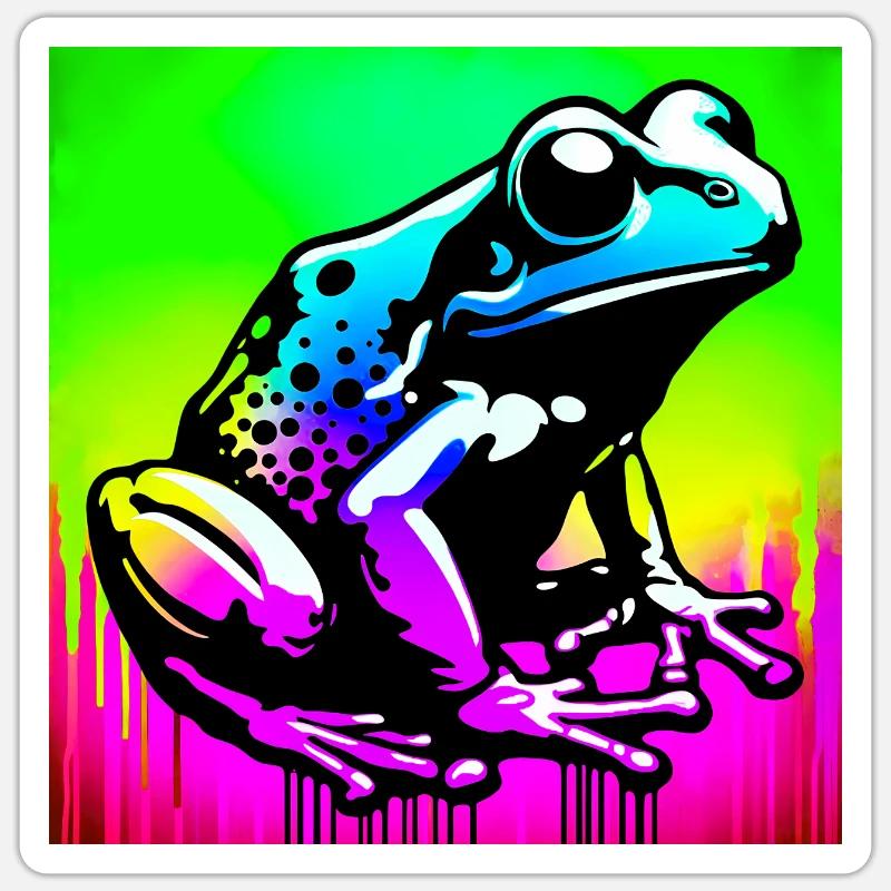 grenouille - Sticker taille S (10 x 10 cm) - blanc mat