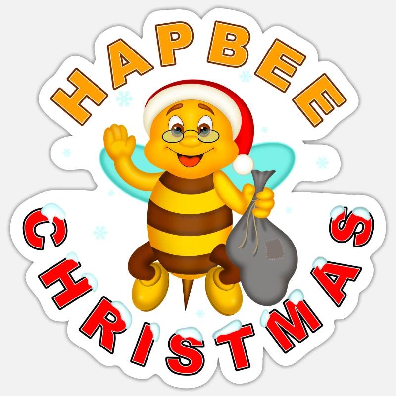 HAPBEE Weihnachten mit Text 2 - Sticker Größe S (10 x 10 cm) - Mattweiß