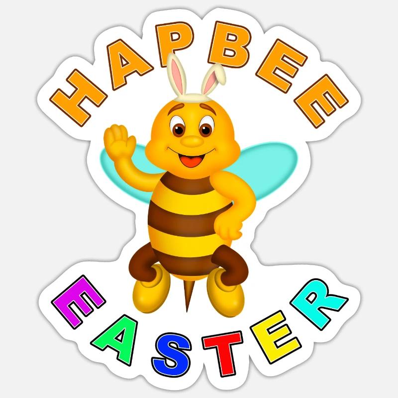 HAPBEE Ostern mit Text Sticker Größe S (10 x 10 cm)