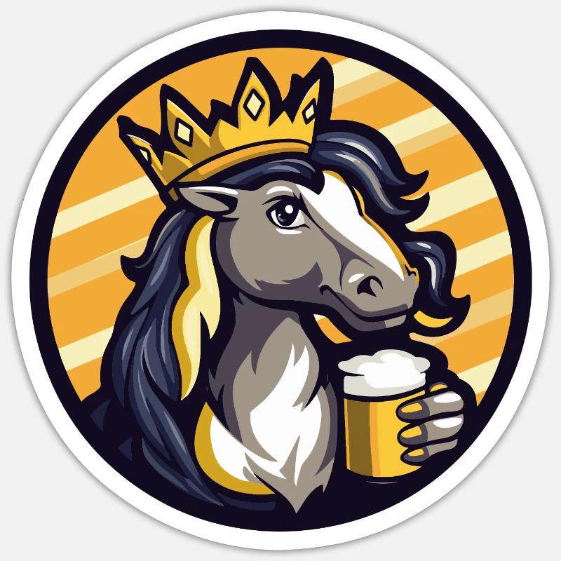 Bière de cheval - Sticker taille S (10 x 10 cm) - blanc mat