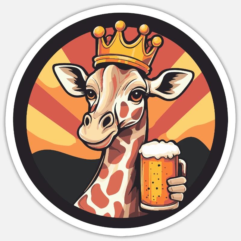 Giraffe Beer - Sticker size S (10 x 10 cm) - white matte