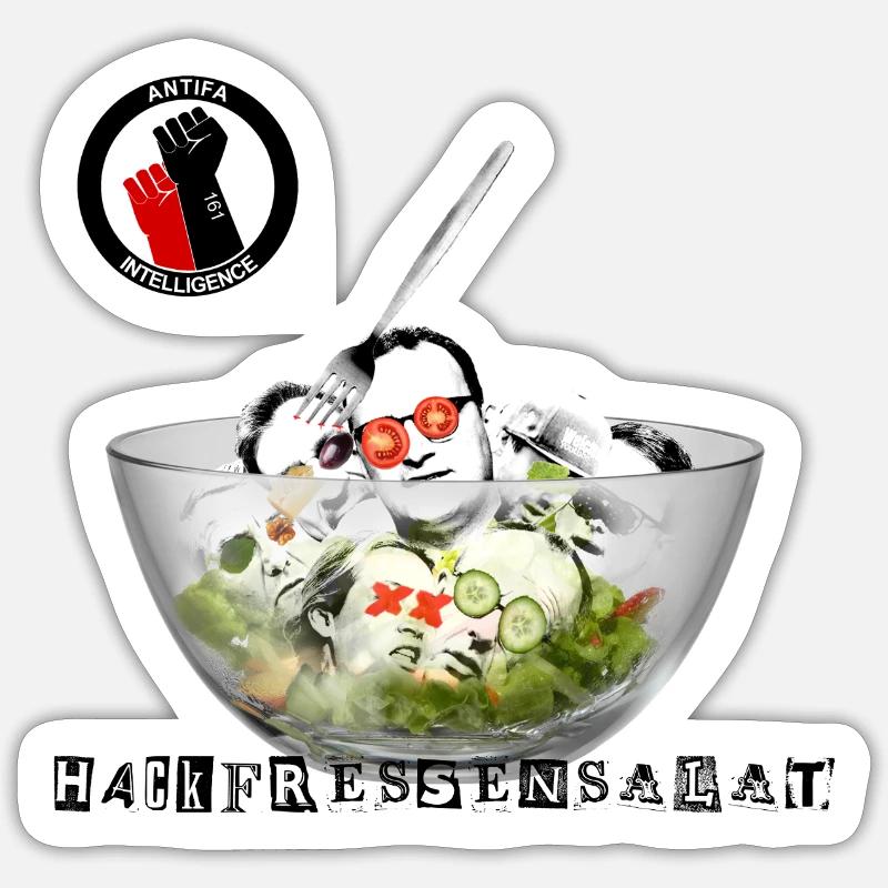 Hackfressensalat - Sticker Größe S (10 x 10 cm) - Mattweiß