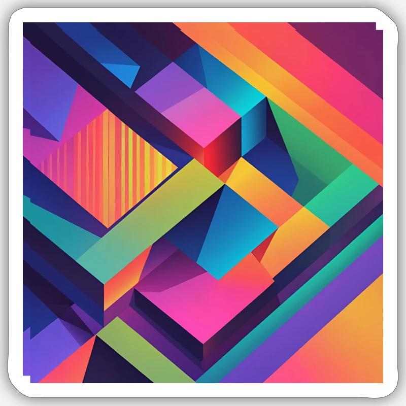 abstract - Sticker size S (10 x 10 cm) - white matte