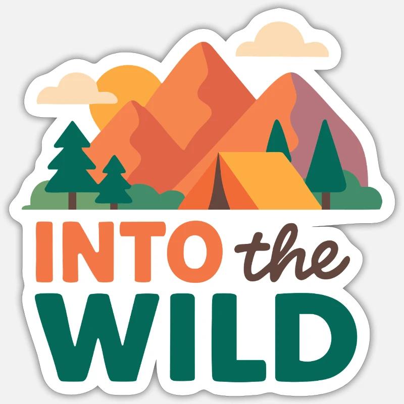 Mountains and forest wilderness Sticker size S (10 x 10 cm)