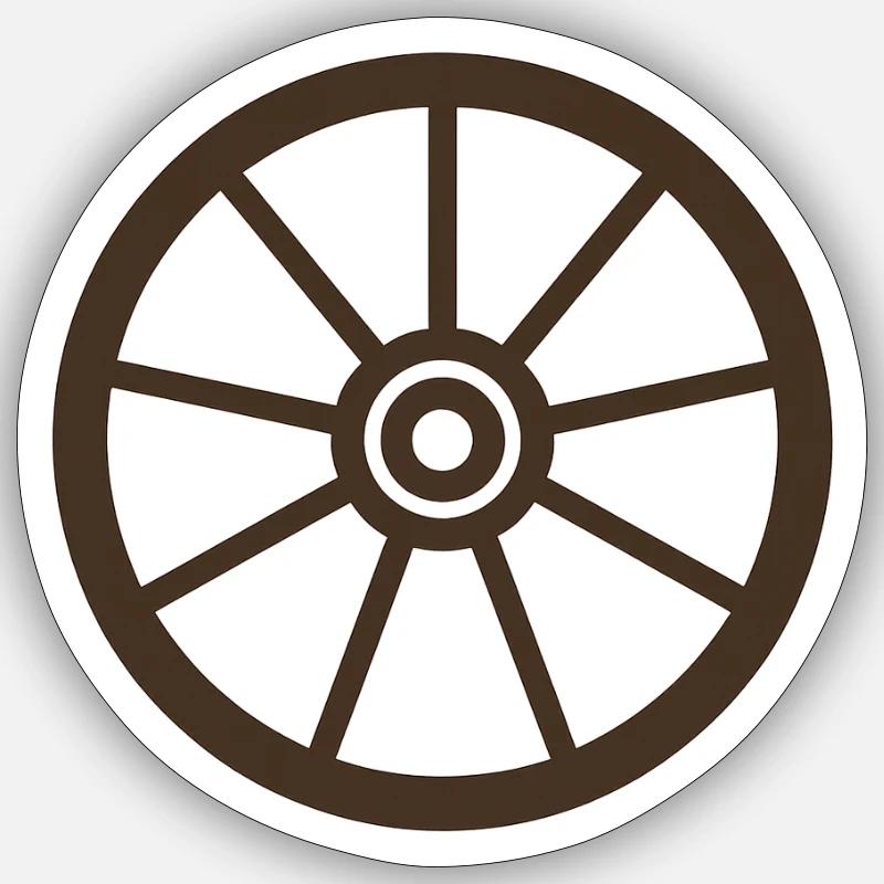 Roue - Sticker taille S (10 x 10 cm) - blanc mat