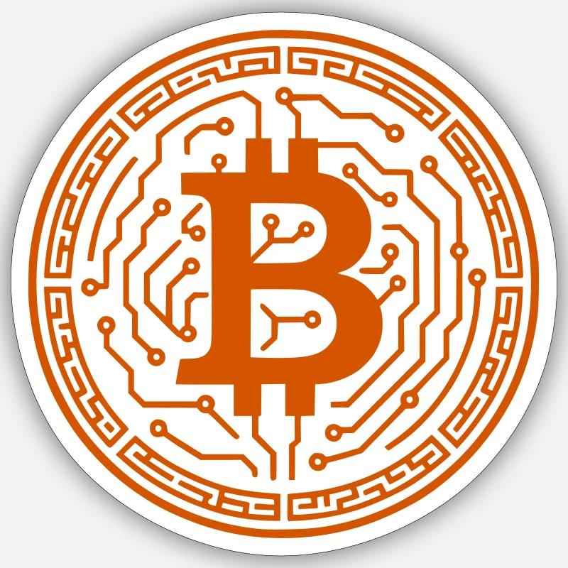 Bitcoin with circuits - Sticker size S (10 x 10 cm) - white matte
