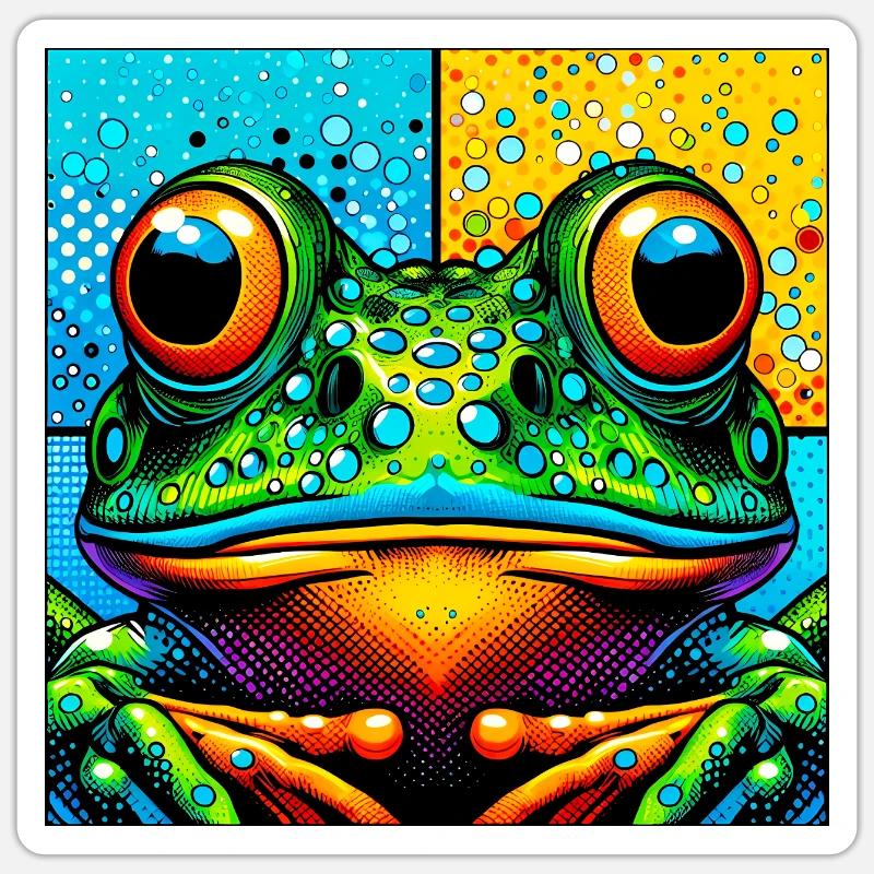 grenouille - Sticker taille S (10 x 10 cm) - blanc mat