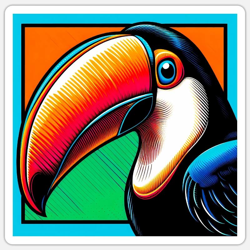 toucan - Sticker size S (10 x 10 cm) - white matte