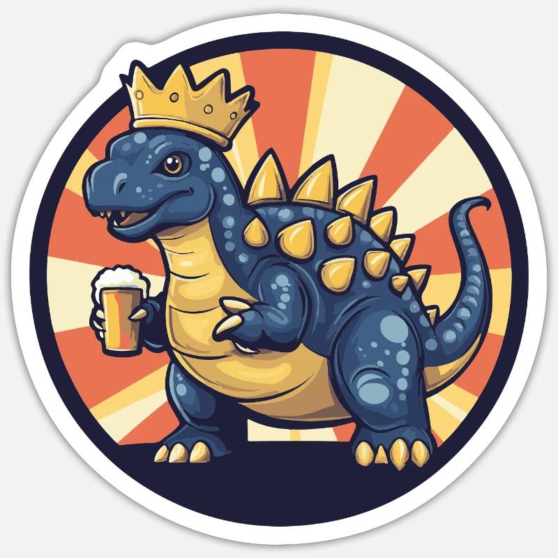 Dinosaur stegosaurus beer Sticker size S (10 x 10 cm)