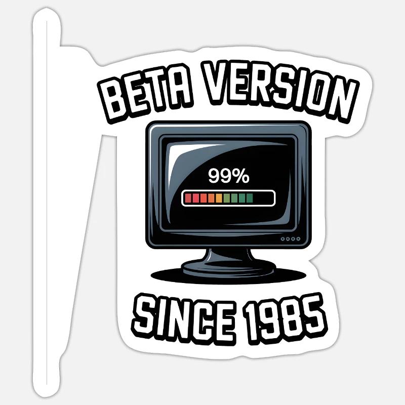 Retro Computer Progress Design Sticker size S (10 x 10 cm)