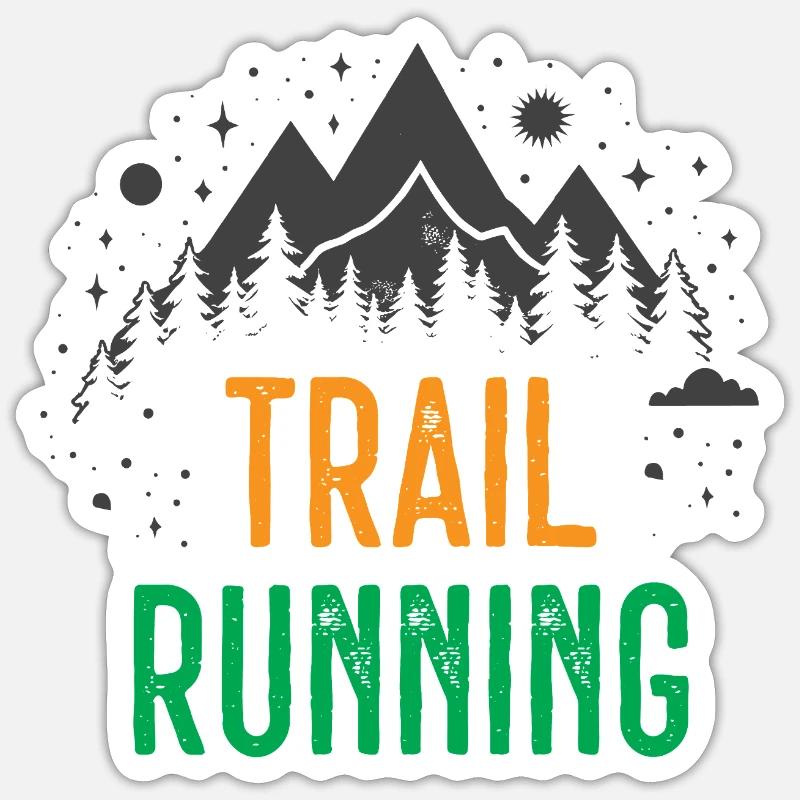 Course sur sentier Sticker taille S (10 x 10 cm)