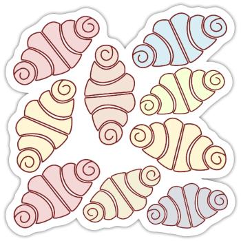 FRANZBRÖTCHEN MUSTER - Sticker Größe S (10 x 10 cm) - Mattweiß - Vorne