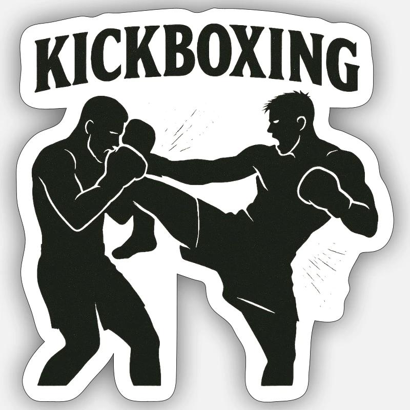 Boxe - Sticker taille S (10 x 10 cm) - blanc mat