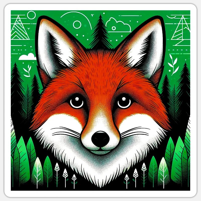 Fuchs - Sticker Größe S (10 x 10 cm) - Mattweiß