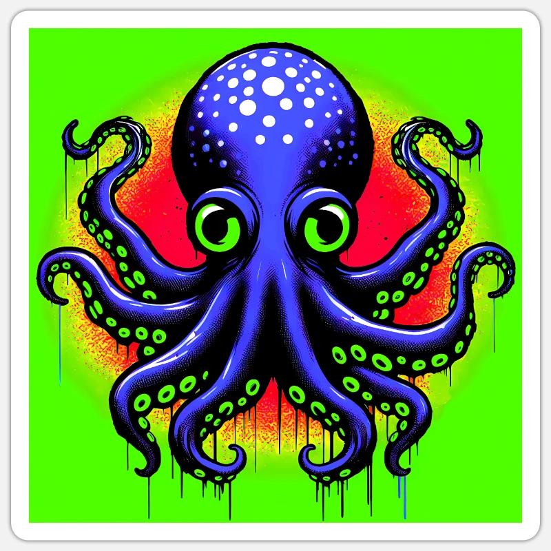 Octopus - Sticker size S (10 x 10 cm) - white matte