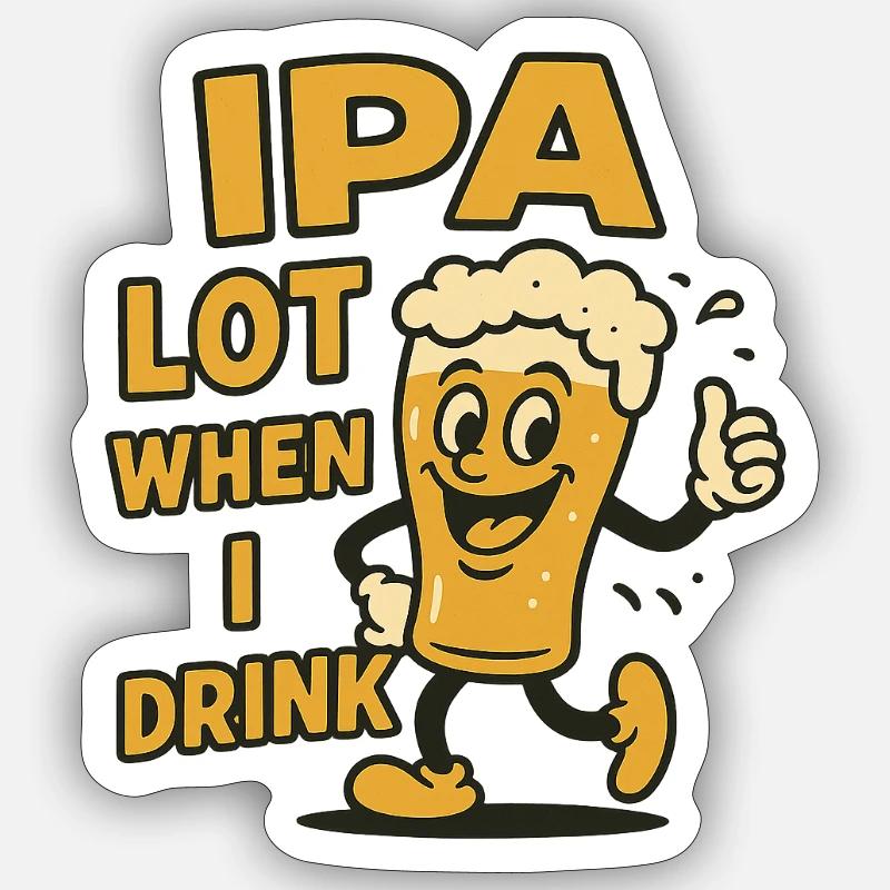 Cheerful beer drinker expression - Sticker size S (10 x 10 cm) - white matte