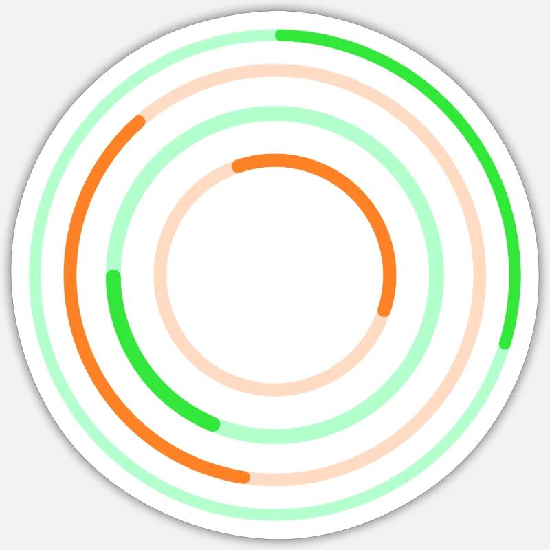 Conception abstraite de lignes circulaires Sticker taille S (10 x 10 cm)