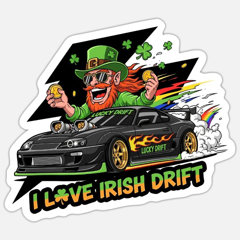 Irish Drift Celebration Tee Sticker size S (10 x 10 cm)