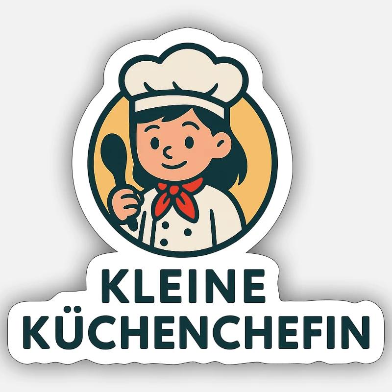 Conception de logo Little Chef - Sticker taille S (10 x 10 cm) - blanc mat