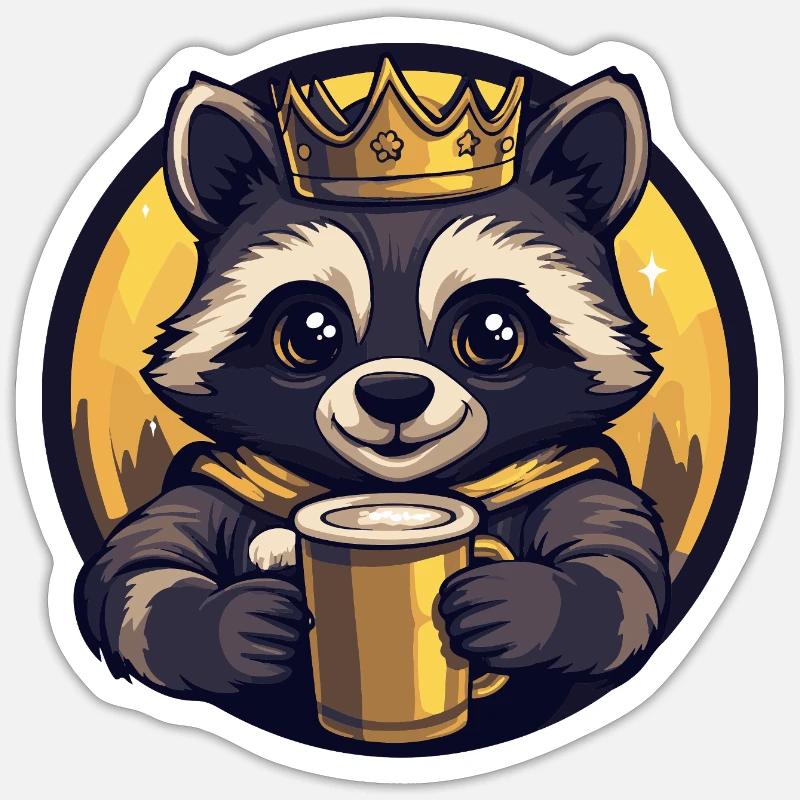 Bière de raton laveur - Sticker taille S (10 x 10 cm) - blanc mat
