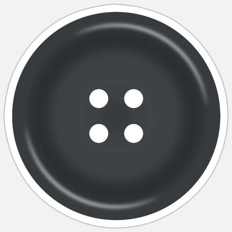 black button Sticker size S (10 x 10 cm)