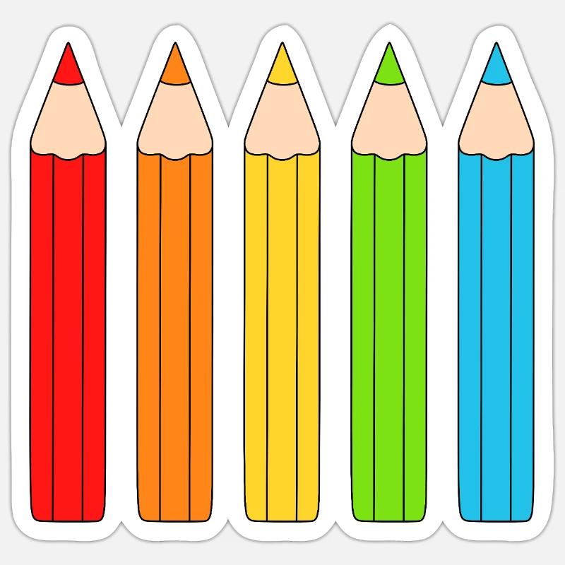 Lebendiges Farbstift-Array-Design - Sticker Größe S (10 x 10 cm) - Mattweiß