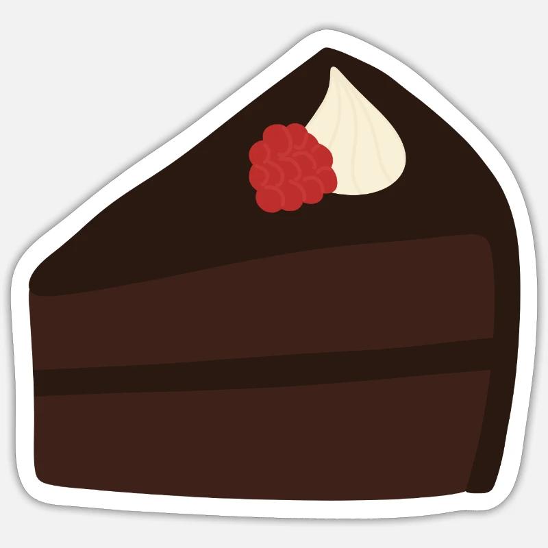 Decadent Raspberry Chocolate Cake Design - Sticker size S (10 x 10 cm) - white matte