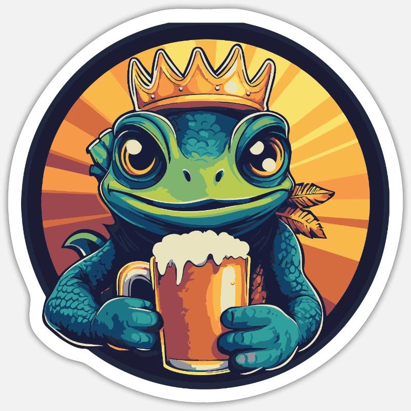 Chameleon Beer - Sticker size S (10 x 10 cm) - white matte