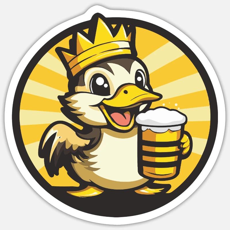 Bière de canard - Sticker taille S (10 x 10 cm) - blanc mat