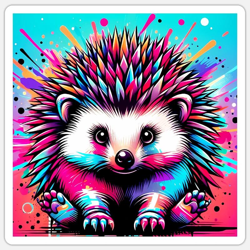 Igel - Sticker Größe S (10 x 10 cm) - Mattweiß
