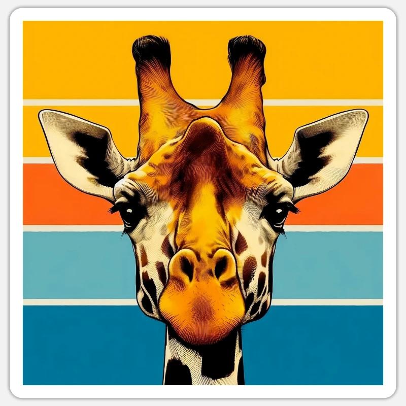 Giraffe - Sticker Größe S (10 x 10 cm) - Mattweiß