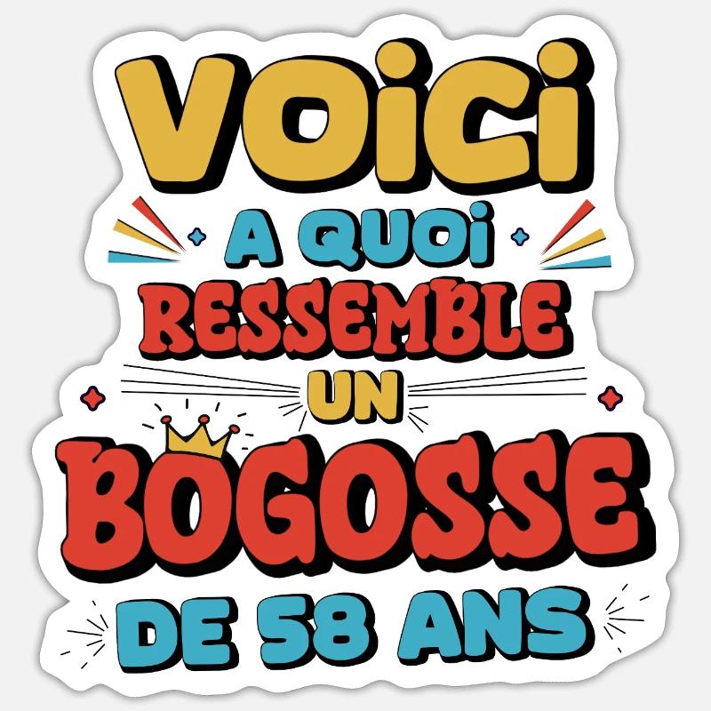 Nostalgic humour 58 years old - Sticker size S (10 x 10 cm) - white matte