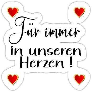 ABSCHIED TEAM HERZ - Sticker Größe S (10 x 10 cm) - Mattweiß - Vorne