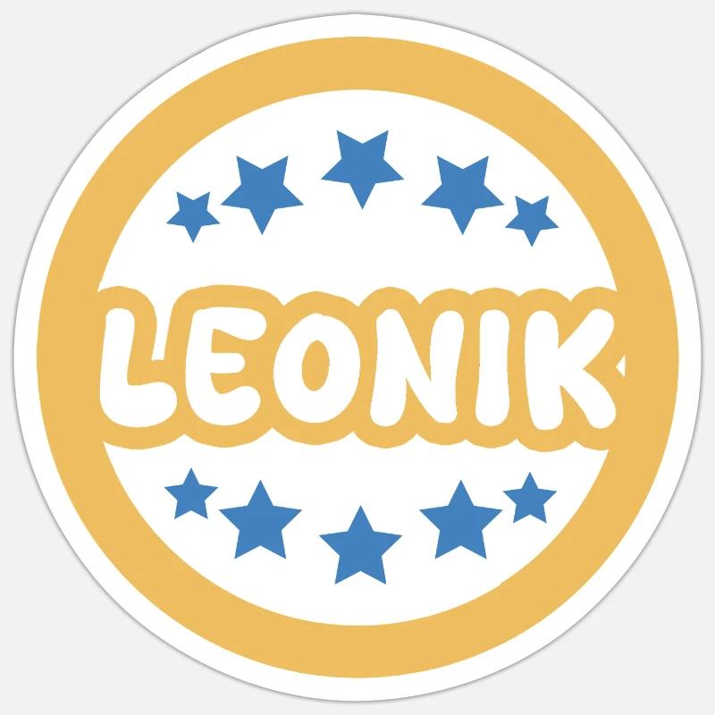 First name Leonik - Sticker size S (10 x 10 cm) - white matte