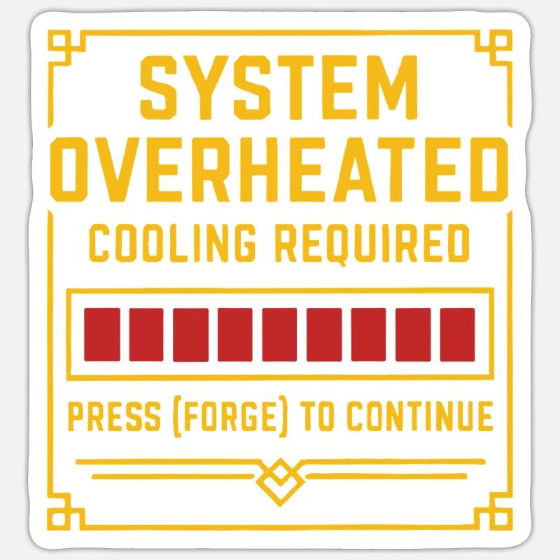 Systemübhitzung – Forge T-Stück - Sticker Größe S (10 x 10 cm) - Mattweiß