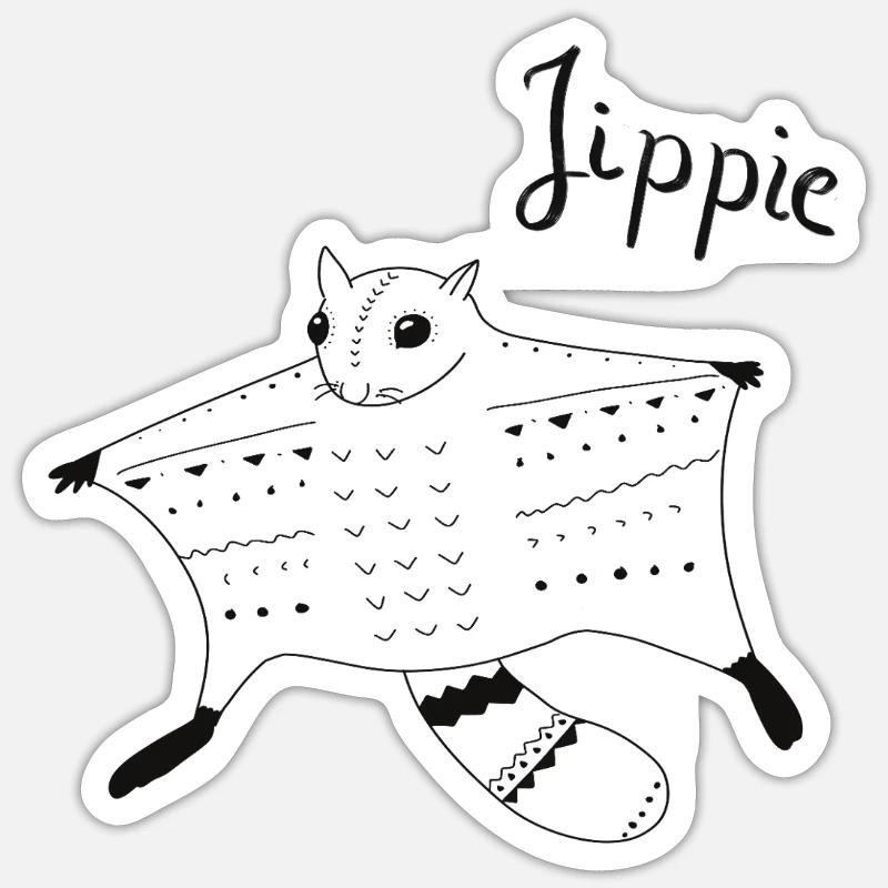 Flying squirrels approaching - Sticker size S (10 x 10 cm) - white matte