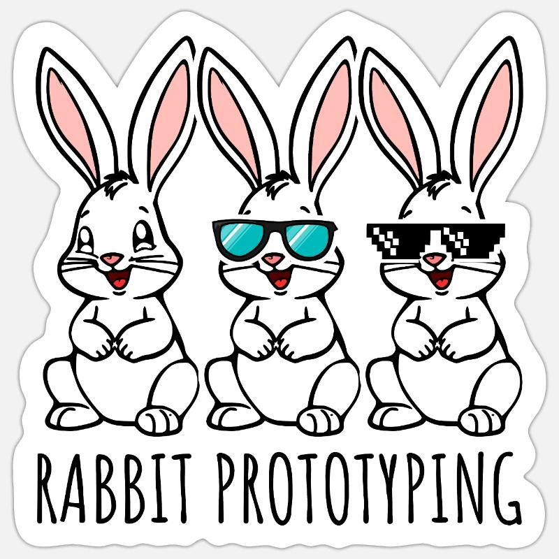 Rabbit Prototyping CAD Bunnies from the 3D Printer Sticker size S (10 x 10 cm)