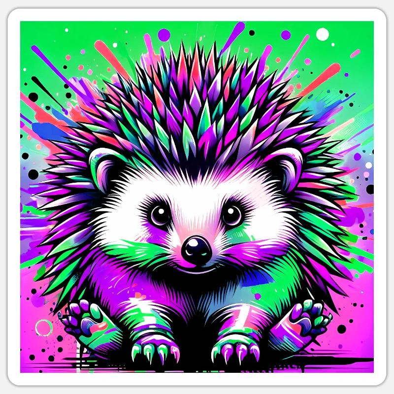 Igel - Sticker Größe S (10 x 10 cm) - Mattweiß
