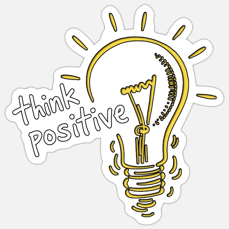 Penser positif Sticker taille S (10 x 10 cm)