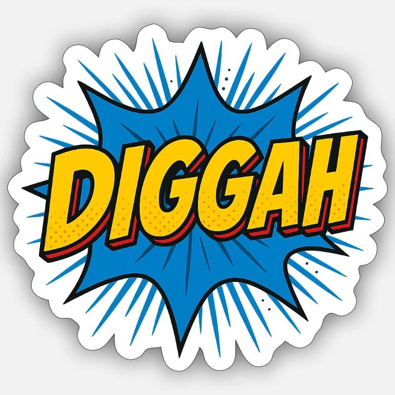 Comic-Style Dugout Headline - Sticker size S (10 x 10 cm) - white matte