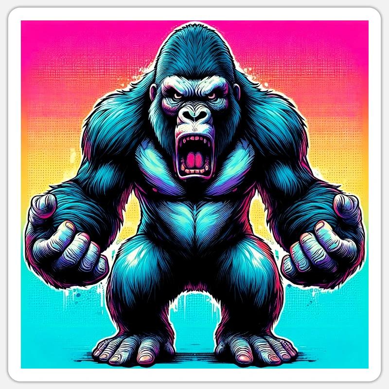 gorilla - Sticker size S (10 x 10 cm) - white matte