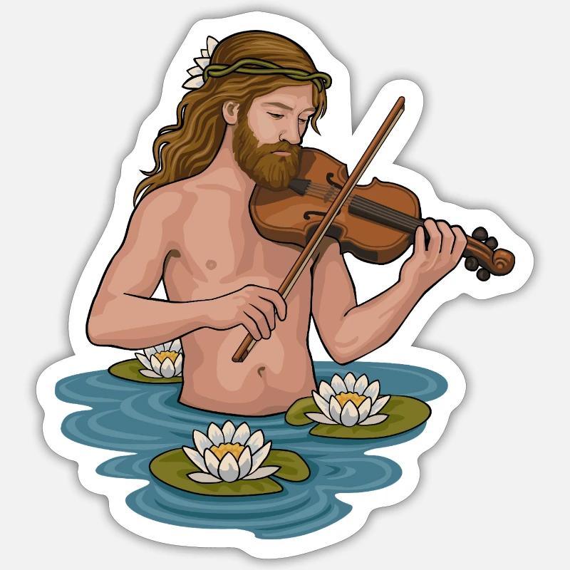 Näcken - Sticker size S (10 x 10 cm) - white matte