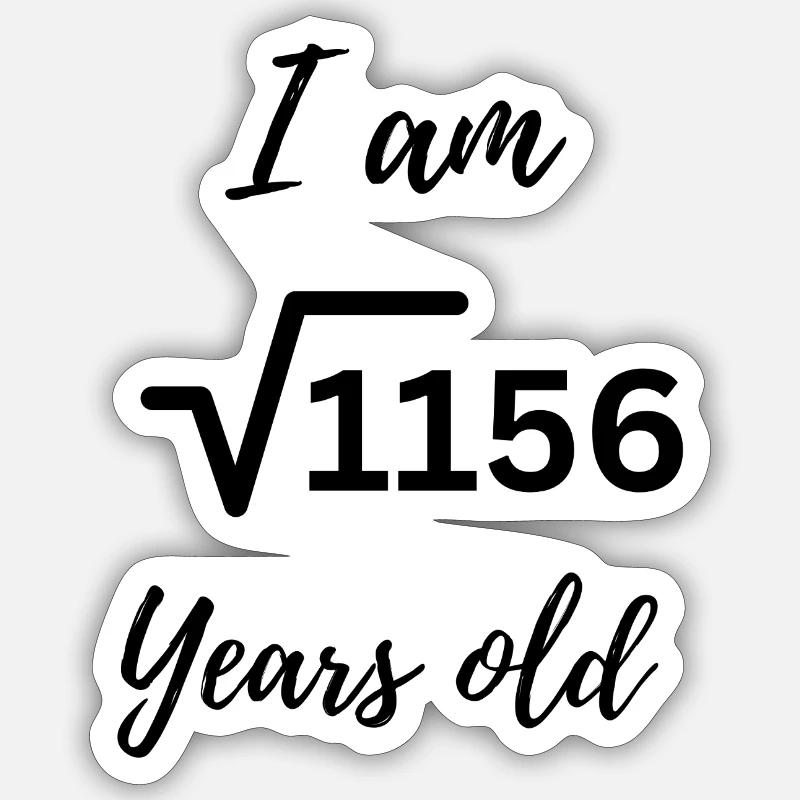 34 ans - Conception du numéro de déclaration d’anniversaire Sticker taille S (10 x 10 cm)