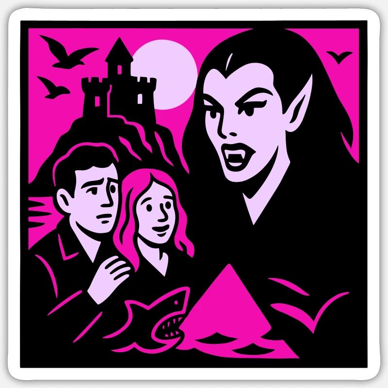 Comtesse vampire - Sticker taille S (10 x 10 cm) - blanc mat