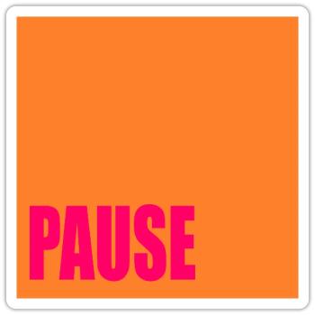 Pausen Zeichen - Sticker Größe S (10 x 10 cm) - Mattweiß - Vorne