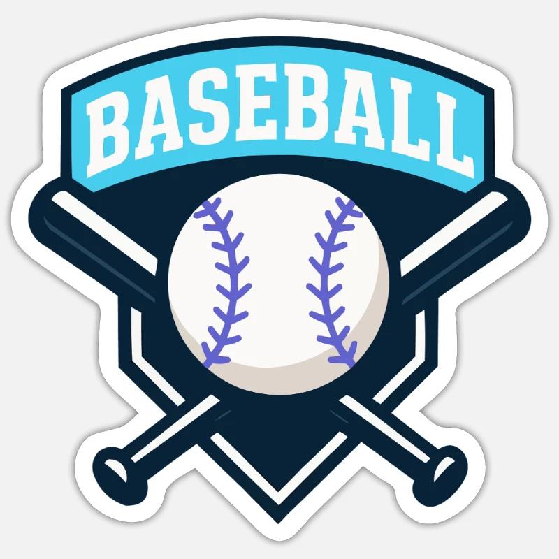 Logo de baseball - Sticker taille S (10 x 10 cm) - blanc mat